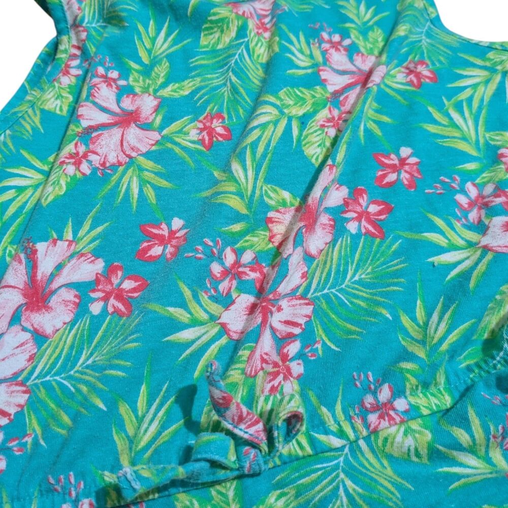 Tropical Handkerchief Hem Dress, Y2K Floral Midi Dress, Cottagecore Tropical - Picture 4 of 4